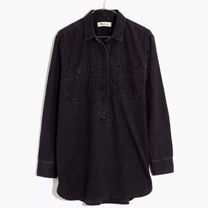 Madewell popover top in black wash